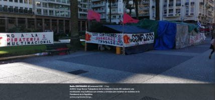 Le proteste a Montevideo degli operai della concia