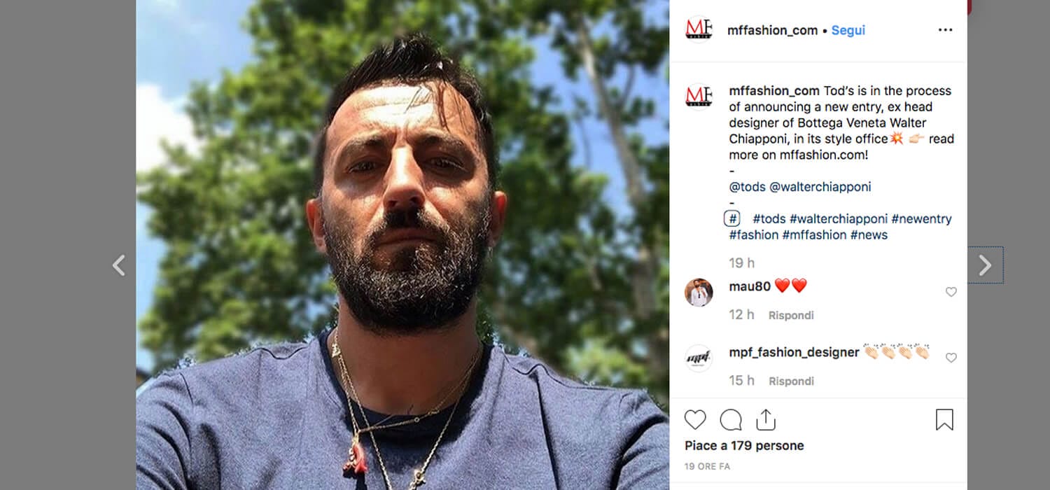 Walter Chiapponi nuovo stilista per Tod's