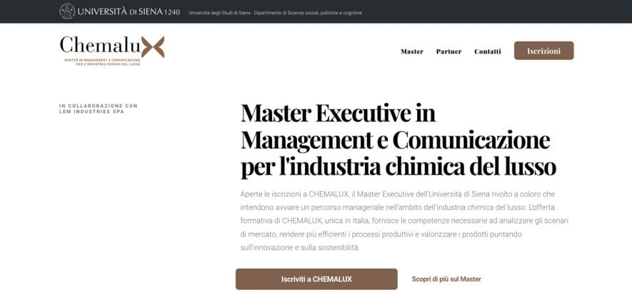Formare i manager chimici del lusso: a Siena il Master Chemalux