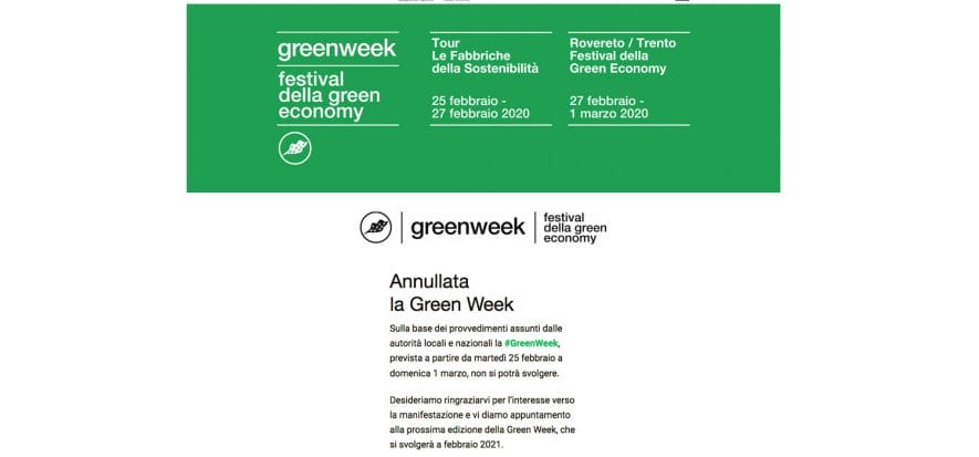 Salta la Green Week, evento rinviato al 2021 causa Coronavirus