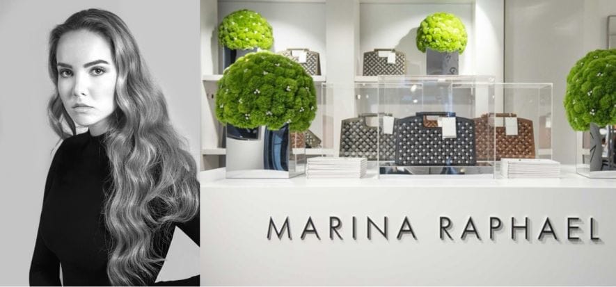 Marina Raphael (Swarovski) le sue borse le vuole made in Italy
