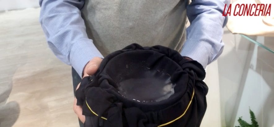 Il nuovo camoscio waterproof Motta Pelli passa la prova Lineapelle