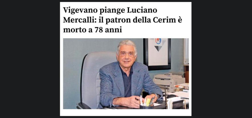 Vigevano, muore a 78 anni Luciano Mercalli, titolare di Cerim
