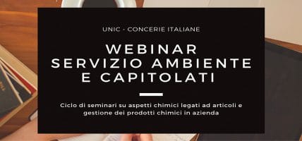 Capitolato, chemicals, REACH: UNIC vi invita ai webinar di aprile