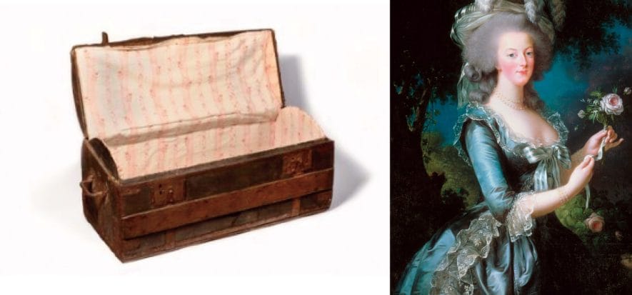 Il bagaglio di Maria Antonietta, in legno e pelle, va ancora forte