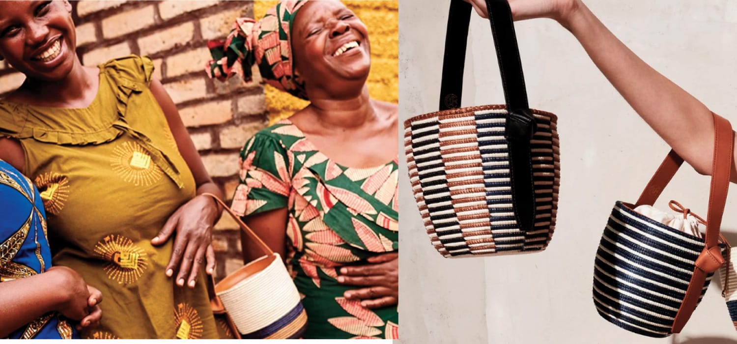 Ruanda: Cesta, accessori etici fatti (anche) in pelle italiana