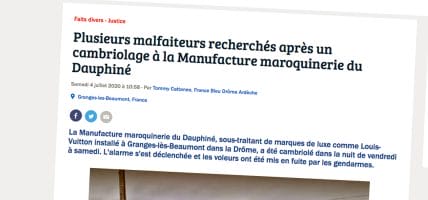 Francia, furto sventato alla Manufacture maroquinerie du Dauphiné
