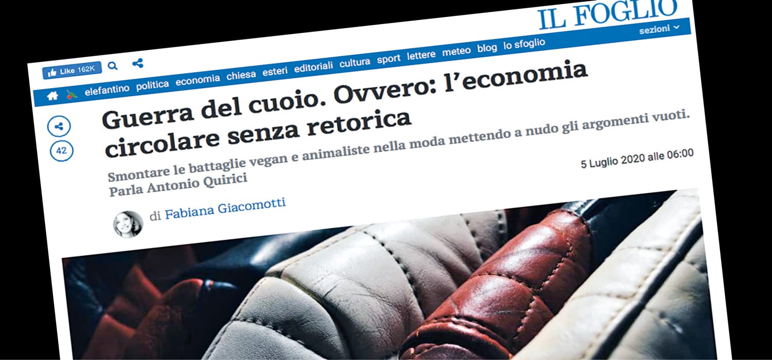 Il Foglio esalta pelle e cuoio: economia circolare senza retorica