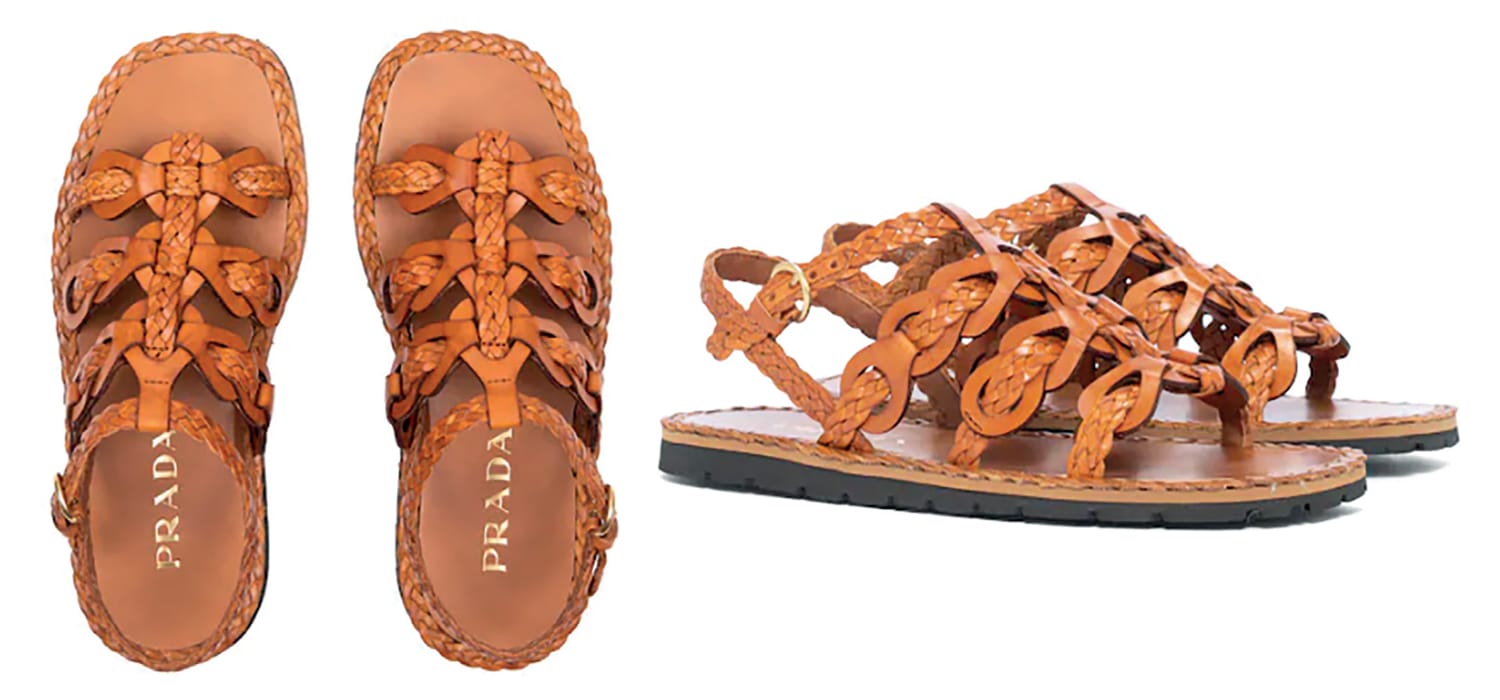 Prada discount woven sandals