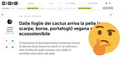 Ehi, Wired, ma dove ne hai visti di buoi allevati per la pelle?