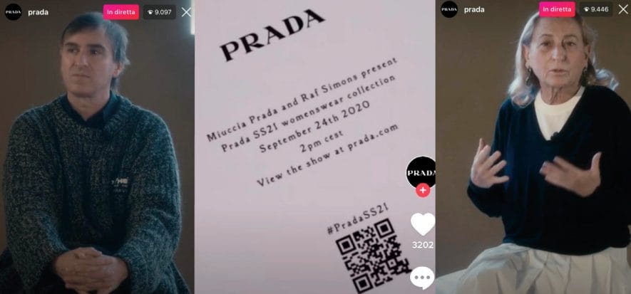 The streaming debut of Miuccia Prada and Raf Simons duo