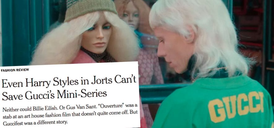 NYT criticises GucciFest, “The cinema-fashion turning point is missing: it's boring”