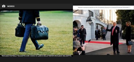 Le borse di addio dei Trump: una di lusso, l'altra nucleare