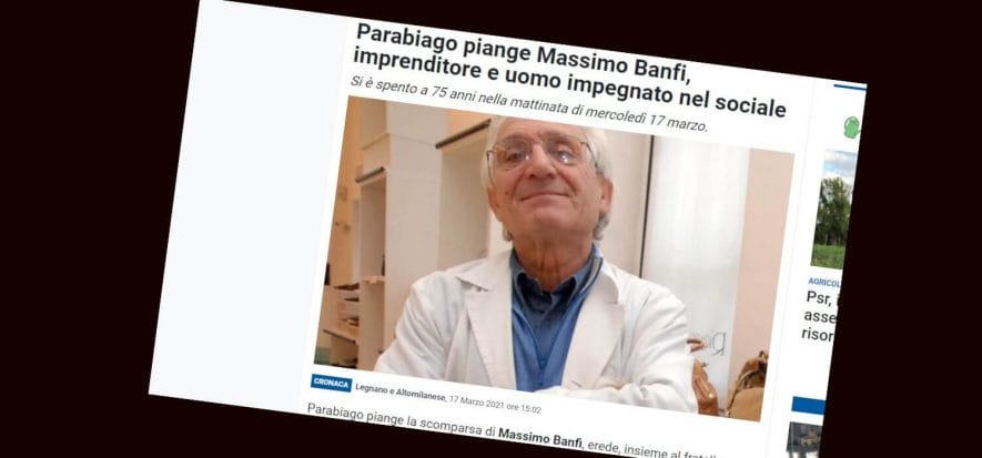 Addio Massimo Banfi (75), imprenditore calzaturiero di Parabiago