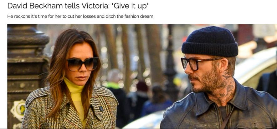 Victoria Beckham ha 63 mln di debiti, David non vuole ripianare