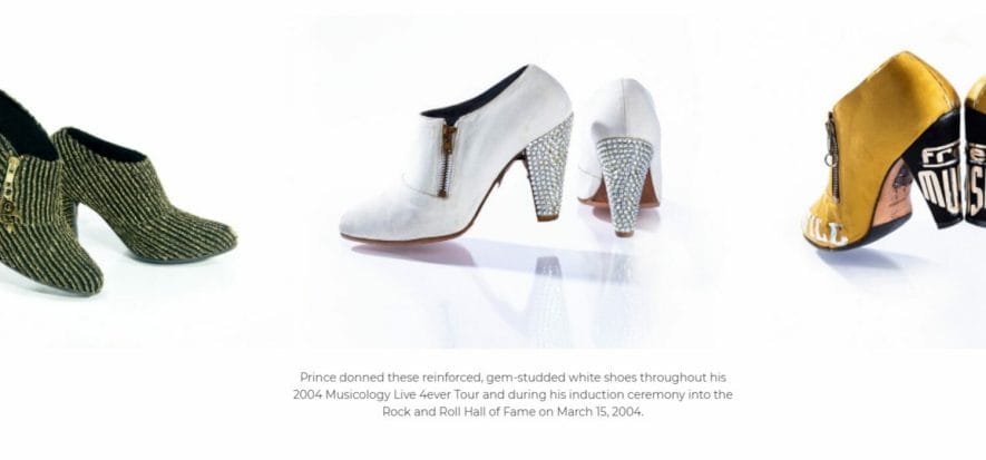 In una mostra le scarpe di Prince, “estensione della sua arte”