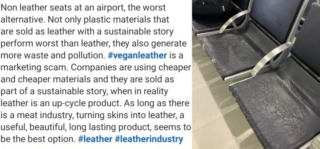 On LinkedIn there are talks about the bluff of leather imitations