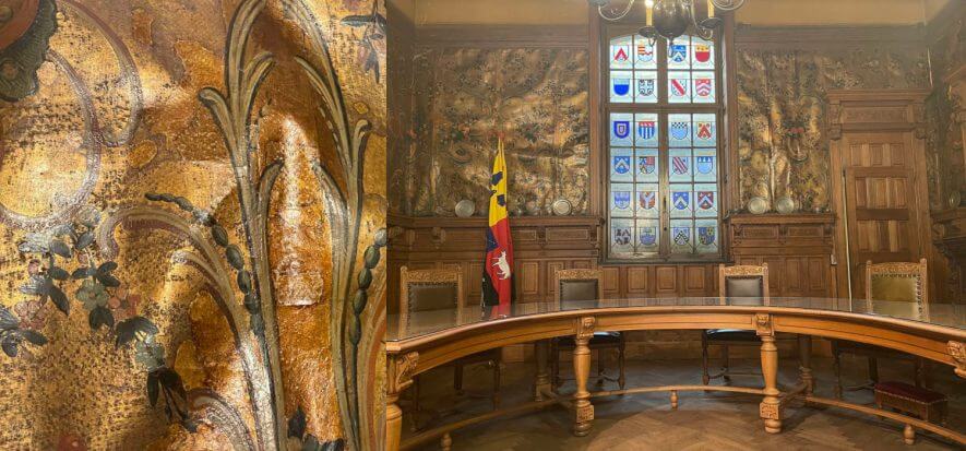 Ypres, al restauro la carta da parati in pelle del Godshuis Belle