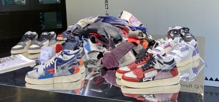 Runwastable: sartorial upcycling sneakers from old biker jackets
