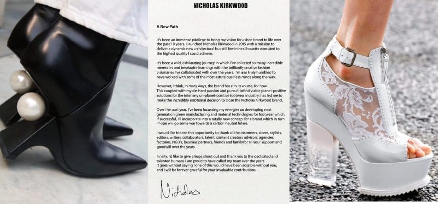 Nicholas Kirkwood closes his brand: “It has run its course”