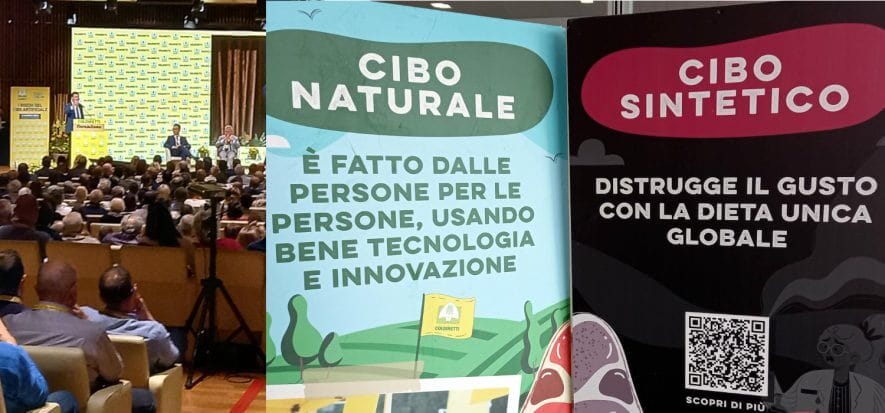 “No al cibo sintetico: minaccia per la salute e per l’economia”