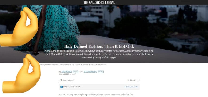 “Who’s old?”: Italian fashion responds to the Wall Street Journal