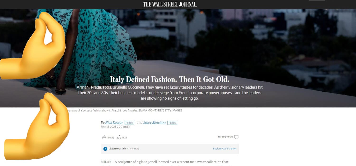 Italy defined fashion, then it got old