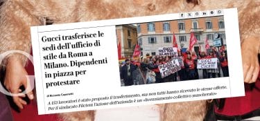 Gucci sposta lo stile a Milano: dipendenti romani in sciopero