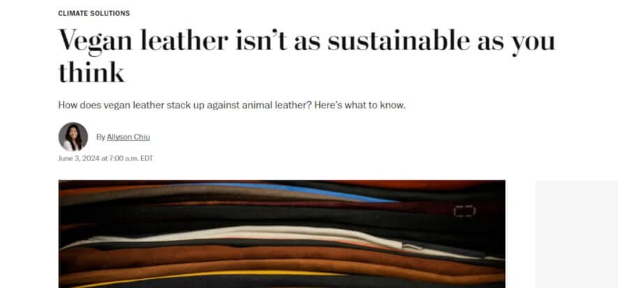 Wall Street Journal è chiaro: “Pelle veg? Non è green come pensi”