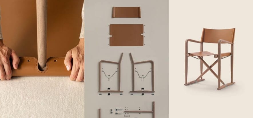 The Luchino chair by Flexform enhances the potential of leather