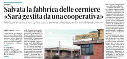 Una coop risolve la crisi: FriuliZipper salva l’attività e i posti