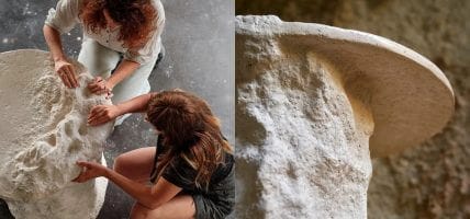 Ritagli di pelle che si fanno pietra: il guizzo di un duo francese